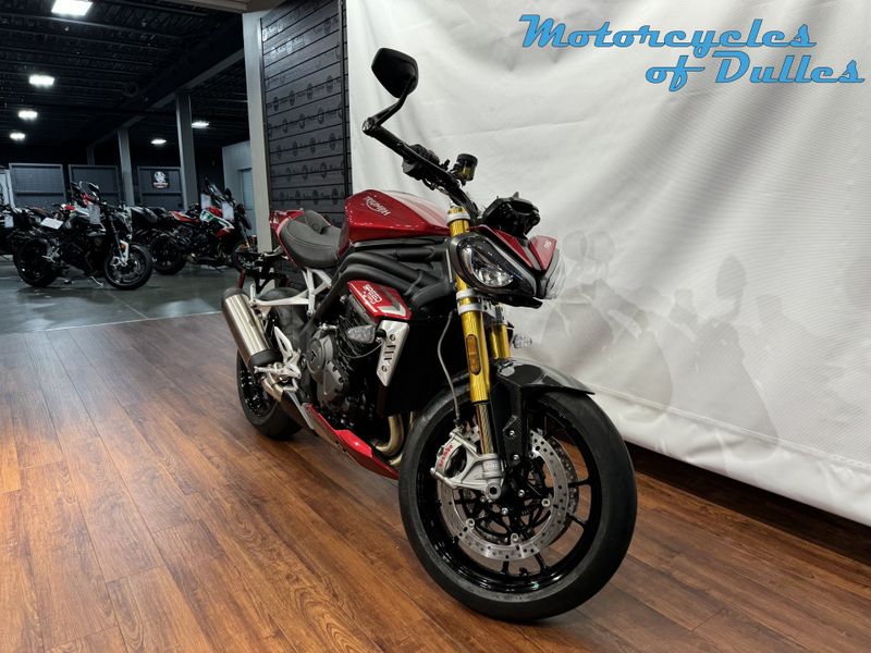 2024 Triumph Speed Triple 1200 RS  in a Carnival Red exterior color. Motorcycles of Dulles 571.934.4450 motorcyclesofdulles.com 