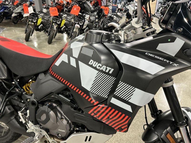 2024 Ducati Desertx  in a R22 LIVERY exterior color. Del Amo Motorsports of Redondo Beach (424) 390-7811 delamomotorsports.com 