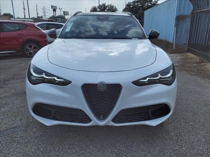 2024 Alfa Romeo Stelvio Veloce in a Alfa White exterior color and Blackinterior. Northside Imports Houston 281-475-4549 northsideimportshouston.com 