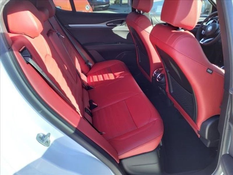 2024 Alfa Romeo Stelvio Veloce in a Alfa White exterior color and Blackinterior. Northside Imports Houston 281-475-4549 northsideimportshouston.com 