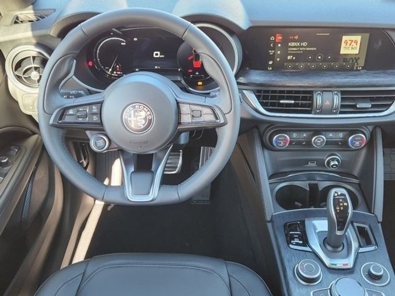 2024 Alfa Romeo Stelvio Sprint Rwd in a Alfa Rosso (Red) exterior color and Blackinterior. Northside Alfa Romeo of Houston 281-475-4549 alfaromeousaofnorthhouston.com 