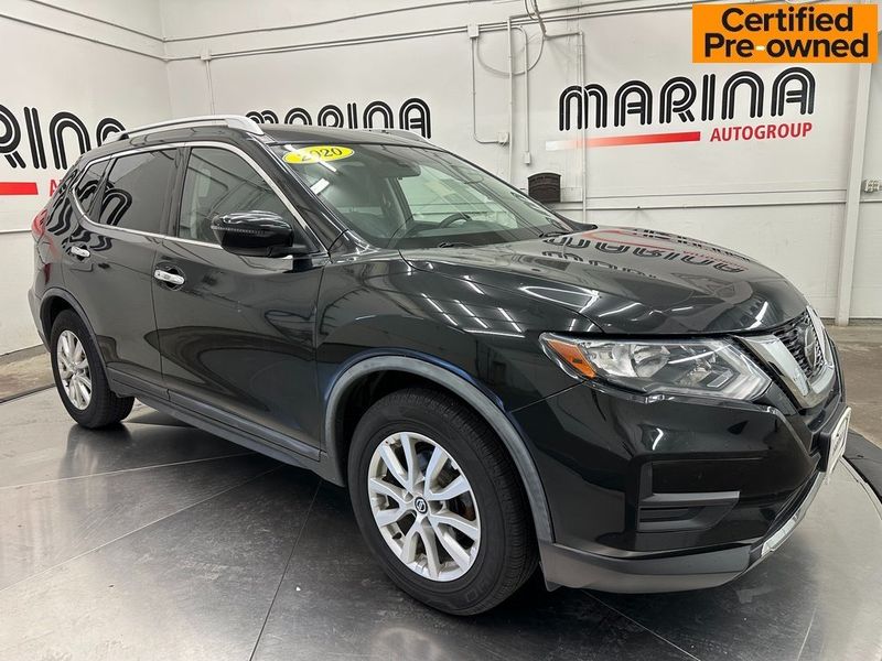 2020 Nissan Rogue SV in a Magnetic Black Pearl exterior color and Charcoalinterior. Marina Auto Group (855) 564-8688 marinaautogroup.com 