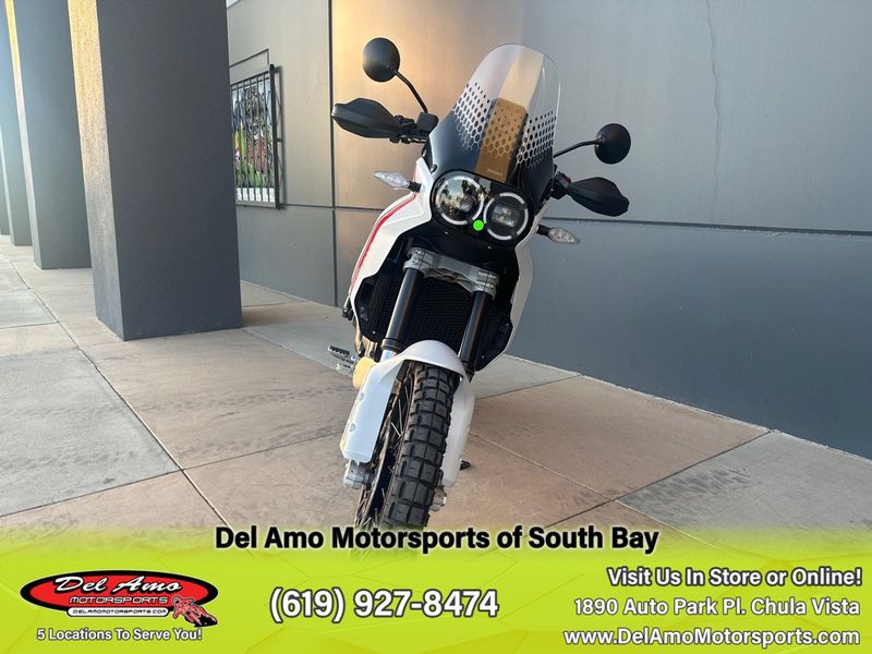 2023 Ducati Desertx  in a WHITE LIVERY exterior color. Del Amo Motorsports of South Bay (619) 547-1937 delamomotorsports.com 