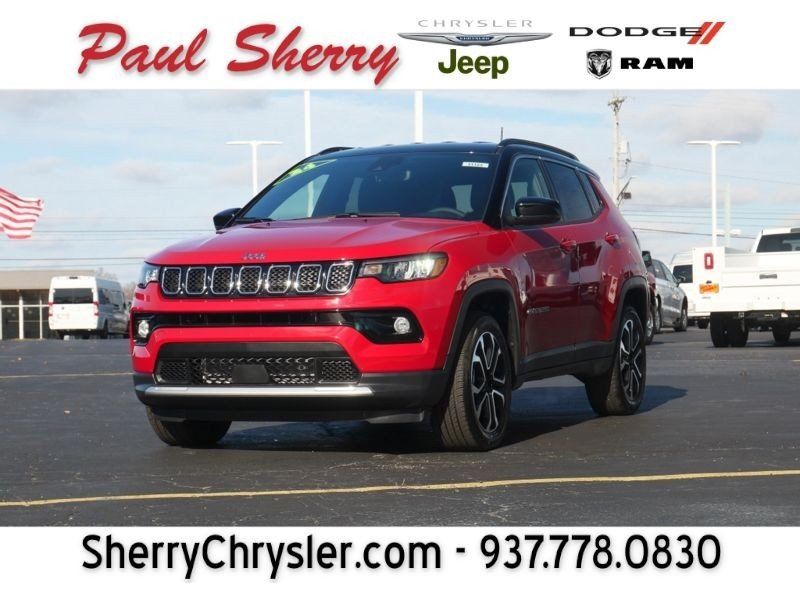 2024 Jeep Compass Limited 4x4 in a Black Clear Coat exterior color and Blackinterior. Paul Sherry Chrysler Dodge Jeep RAM (937) 749-7061 sherrychrysler.net 