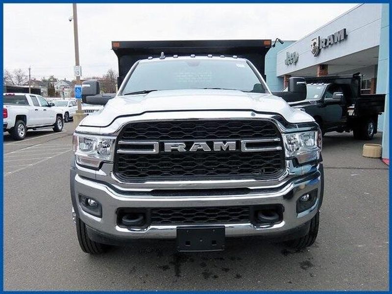 2024 RAM 5500 Chassis Cab Tradesman in a Bright White Clear Coat exterior color and Diesel Gray/Blackinterior. Papas Jeep Ram In New Britain, CT 860-356-0523 papasjeepram.com 