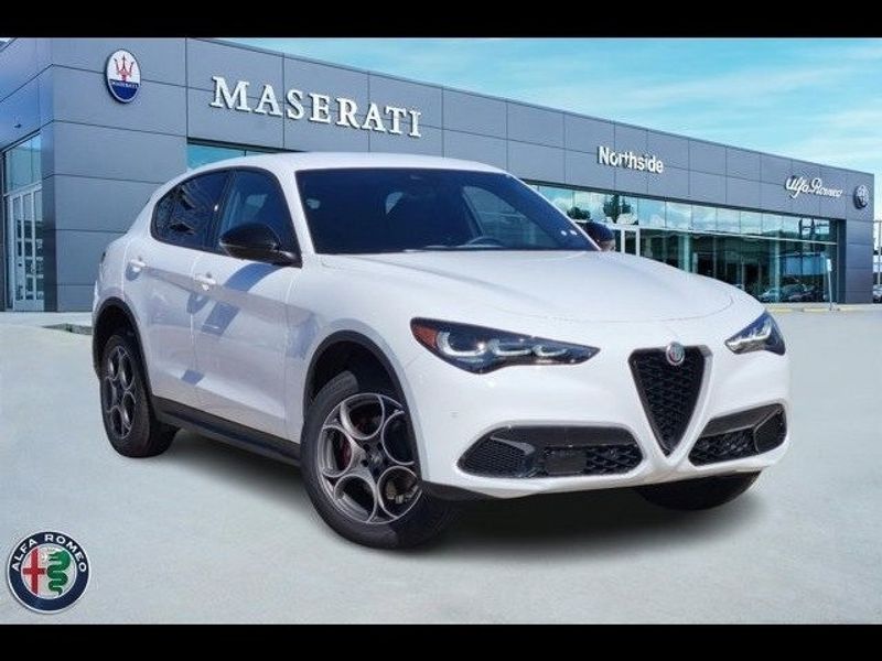 2024 Alfa Romeo Stelvio Sprint Rwd in a Alfa White exterior color and Blackinterior. Northside Alfa Romeo of Houston 281-475-4549 alfaromeousaofnorthhouston.com 