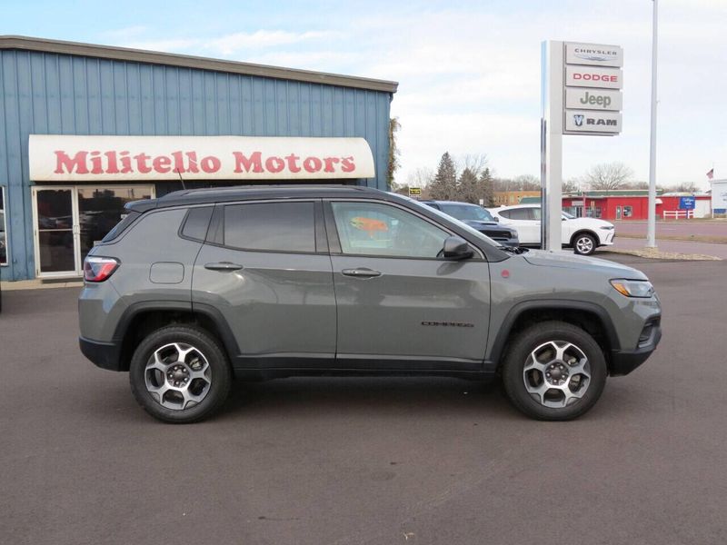 2022 Jeep Compass Trailhawk 4x4 4dr SUV in a Gray exterior color and Blackinterior. Militello Motors ​507-200-4344 militellomotors.net 