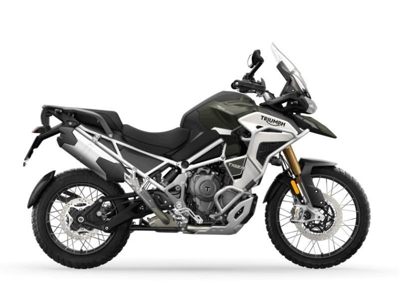 2023 Triumph Tiger 1200 in a Matte Khaki Green exterior color. New England Powersports 978 338-8990 pixelmotiondemo.com 
