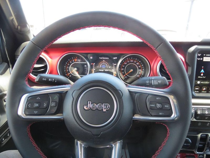 2023 Jeep Gladiator Rubicon 4x4 in a Black Clear Coat exterior color and Blackinterior. Militello Motors ​507-200-4344 militellomotors.net 