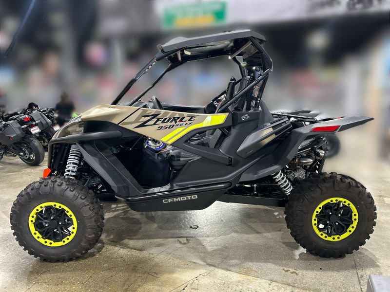 New 2024 CFMOTO ZFORCE 950 HO EX G1  in a DESERT TAN exterior color. Del Amo Motorsports of Redondo Beach (424) 390-7811 delamomotorsports.com 