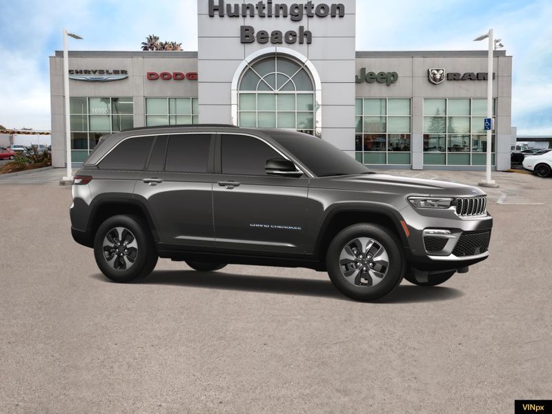 2023 Jeep Grand Cherokee 4xe Base 4x4 in a Baltic Gray exterior color and Global Blackinterior. BEACH BLVD OF CARS beachblvdofcars.com 