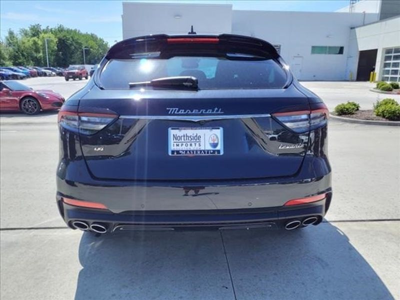 2024 Maserati Levante Modena in a Black exterior color and Black/Redinterior. Northside Imports Houston 281-475-4549 northsideimportshouston.com 