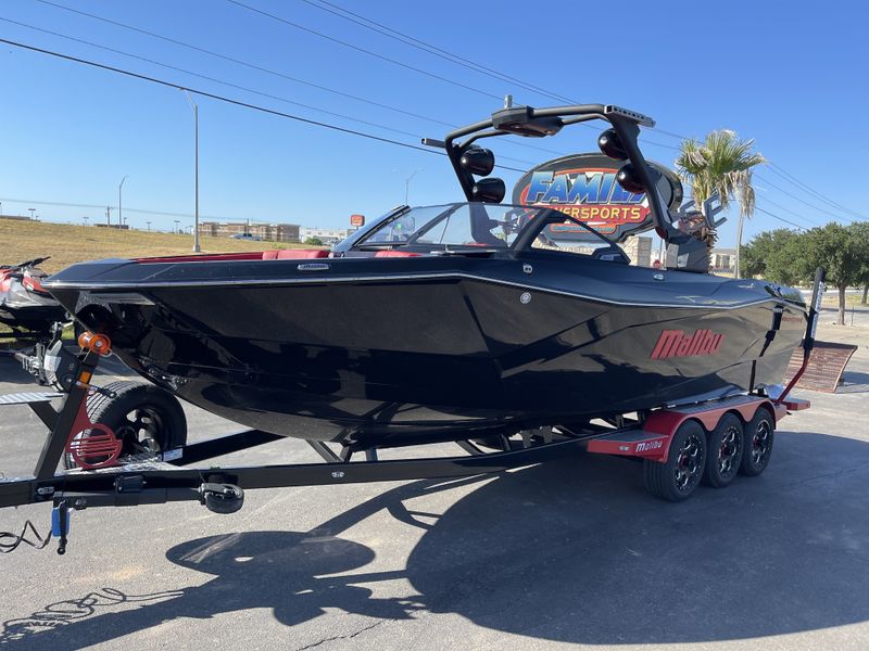 2024 MALIBU Wakesetter 26 LSV  in a BLACK/RED exterior color. Family PowerSports (877) 886-1997 familypowersports.com 