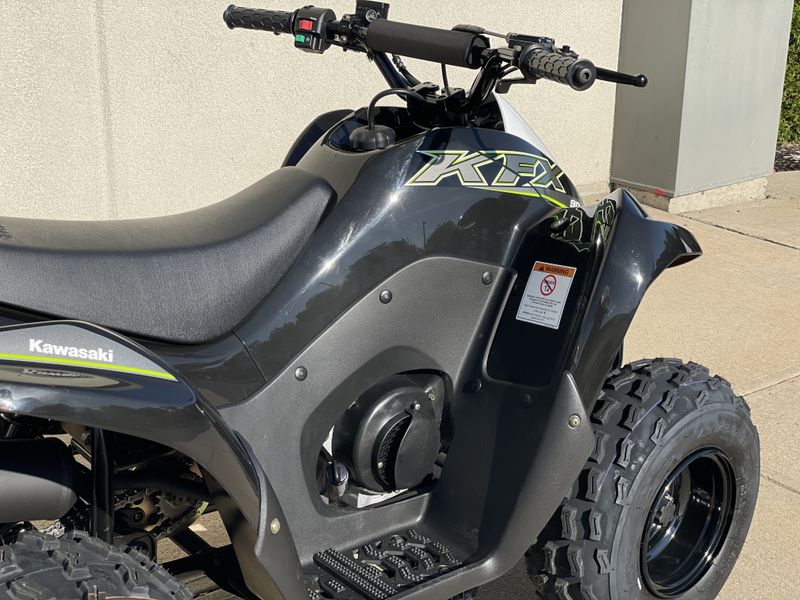 2022 Kawasaki KFX 90 in a BLACK exterior color. Cross Country Powersports 732-491-2900 crosscountrypowersports.com 