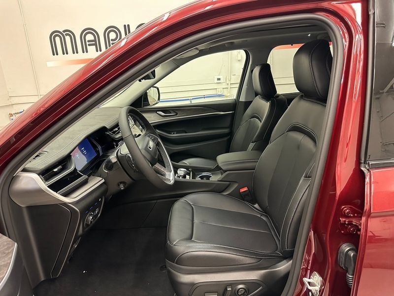 2024 Jeep Grand Cherokee Anniversary Edition 4xe in a Velvet Red Pearl Coat exterior color and Global Blackinterior. Marina Auto Group (855) 564-8688 marinaautogroup.com 
