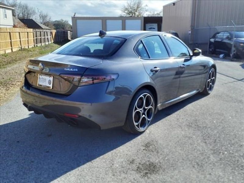 2024 Alfa Romeo Giulia Veloce in a Vesuvio Gray Metallic exterior color and Blackinterior. Northside Imports Houston 281-475-4549 northsideimportshouston.com 