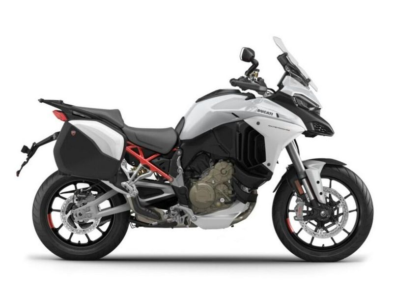 2023 Ducati Multistrada in a Iceberg White exterior color. New England Powersports 978 338-8990 pixelmotiondemo.com 