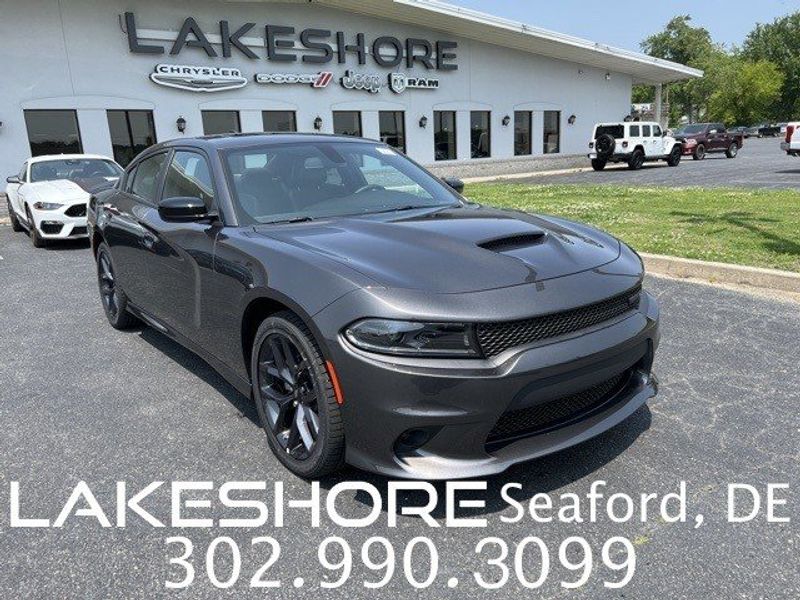 2023 Dodge Charger Gt Rwd in a Granite exterior color and Blackinterior. Lakeshore CDJR Seaford 302-213-6058 lakeshorecdjr.com 