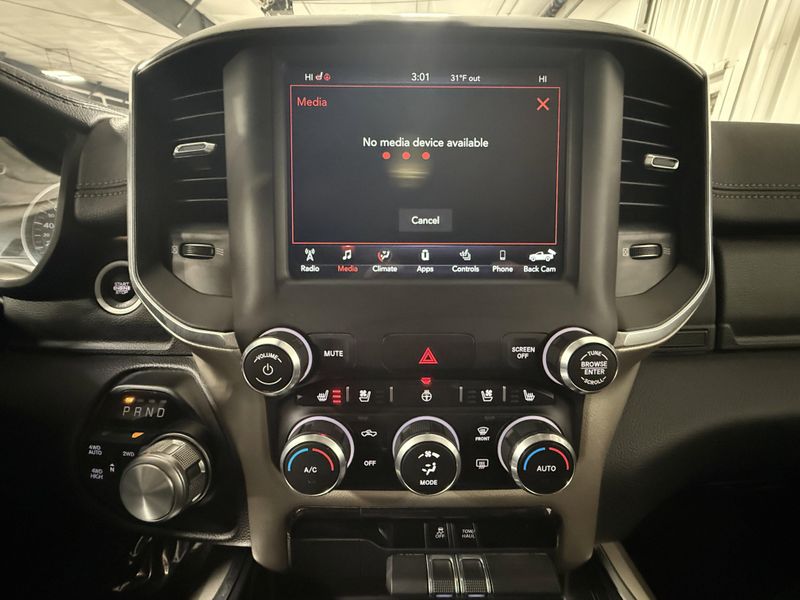 Used 2020 RAM 1500 Laramie in a Bright White Clear Coat exterior color and Blackinterior. Thys Motor Company 319-318-6640 thysmotorco.com 