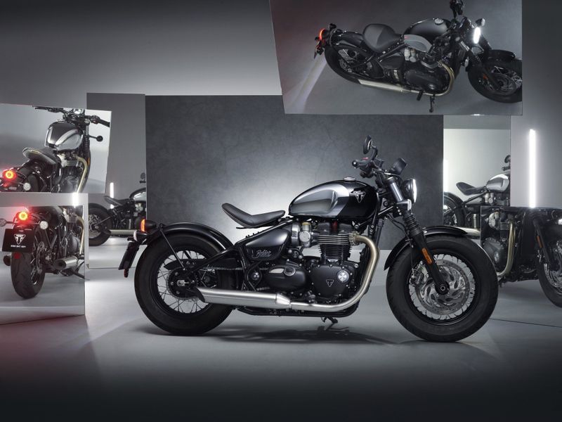 2023 Triumph Bonneville Bobber Chrome  in a Chrome/Jet Black exterior color. Motorcycles of Dulles 571.934.4450 motorcyclesofdulles.com 