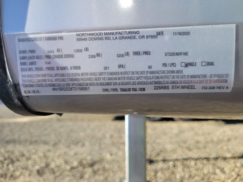 New 2026 NORTHWOOD MFG ARCTIC FOX RAPID 225RBS Image 25