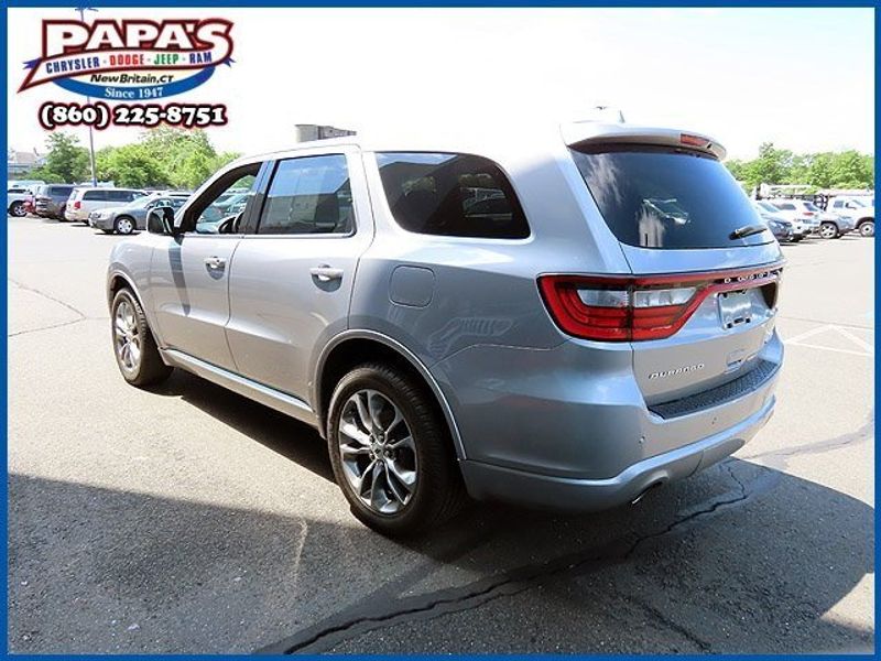 2020 Dodge Durango GT Plus in a Billet Metallic Clear Coat exterior color and Blackinterior. Papas Jeep Ram In New Britain, CT 860-356-0523 papasjeepram.com 