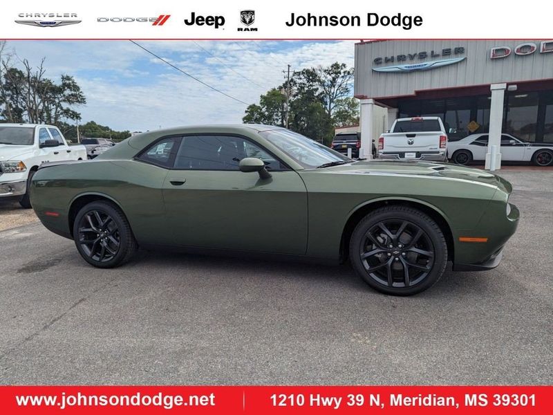 2023 Dodge Challenger SXT in a F8 Green exterior color and Blackinterior. Johnson Dodge 601-693-6343 pixelmotiondemo.com 