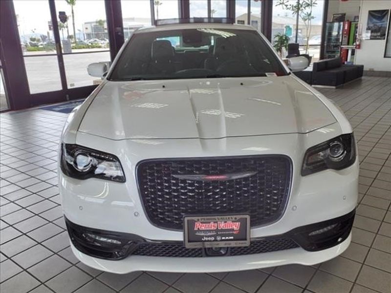 2023 Chrysler 300s V8 in a Bright White exterior color and Blackinterior. Perris Valley Chrysler Dodge Jeep Ram 951-355-1970 perrisvalleydodgejeepchrysler.com 