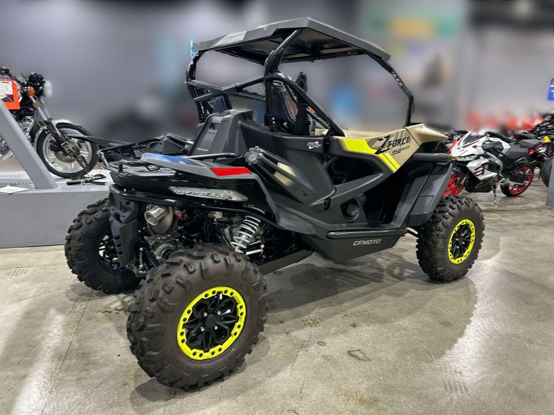 New 2024 CFMOTO ZFORCE 950 HO EX G1  in a DESERT TAN exterior color. Del Amo Motorsports of Redondo Beach (424) 390-7811 delamomotorsports.com 