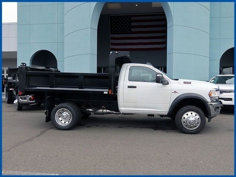 2024 RAM 5500 Chassis Cab Tradesman in a Bright White Clear Coat exterior color and Diesel Gray/Blackinterior. Papas Jeep Ram In New Britain, CT 860-356-0523 papasjeepram.com 