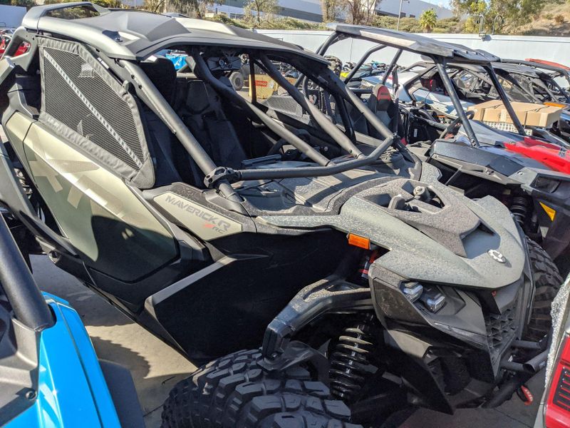 New 2027 Can-Am MAVERICK R MAX X RC WITH SMART-SHOX 999T DCT  in a LOFT GREEN SATIN exterior color. Del Amo Motorsports of San Diego (619) 927-8474 delamomotorsports.com 