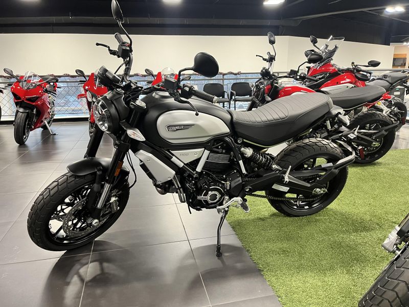 2023 Ducati SCRAMBLER 1100 DARK in a DARK STEALTH exterior color. Cross Country Cycle 201-288-0900 crosscountrycycle.net 