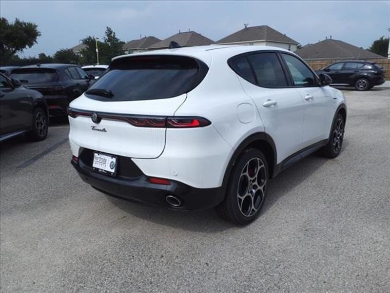 2024 Alfa Romeo Tonale Veloce in a Milano White exterior color and Blackinterior. Northside Imports Houston 281-475-4549 northsideimportshouston.com 