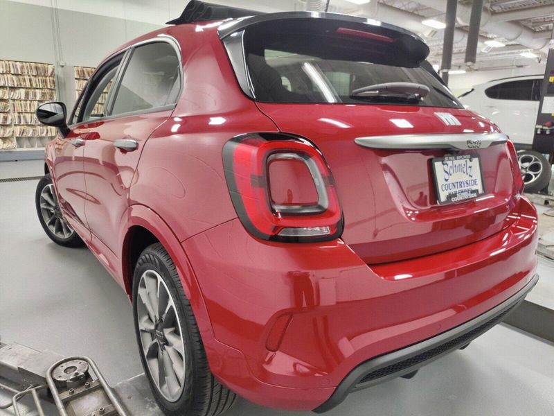 2023 Fiat 500x Sport Awd in a Passione Red exterior color and Black Heated Sport Seatsinterior. Schmelz Countryside Alfa Romeo and Fiat (651) 968-0556 schmelzfiat.com 