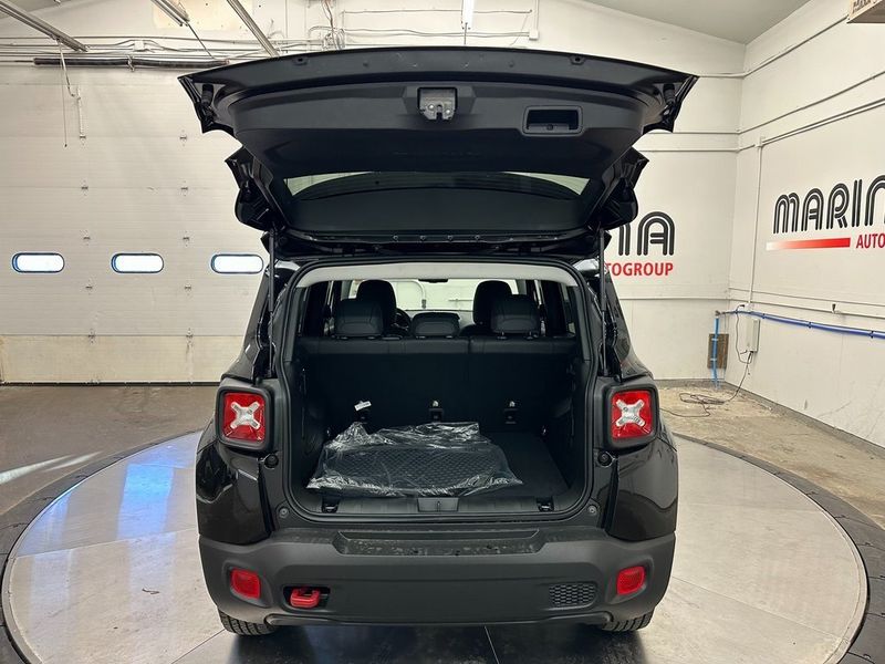 2023 Jeep Renegade Trailhawk 4x4 in a Black Clear Coat exterior color and Blackinterior. Marina Chrysler Dodge Jeep RAM (855) 616-8084 marinadodgeny.com 