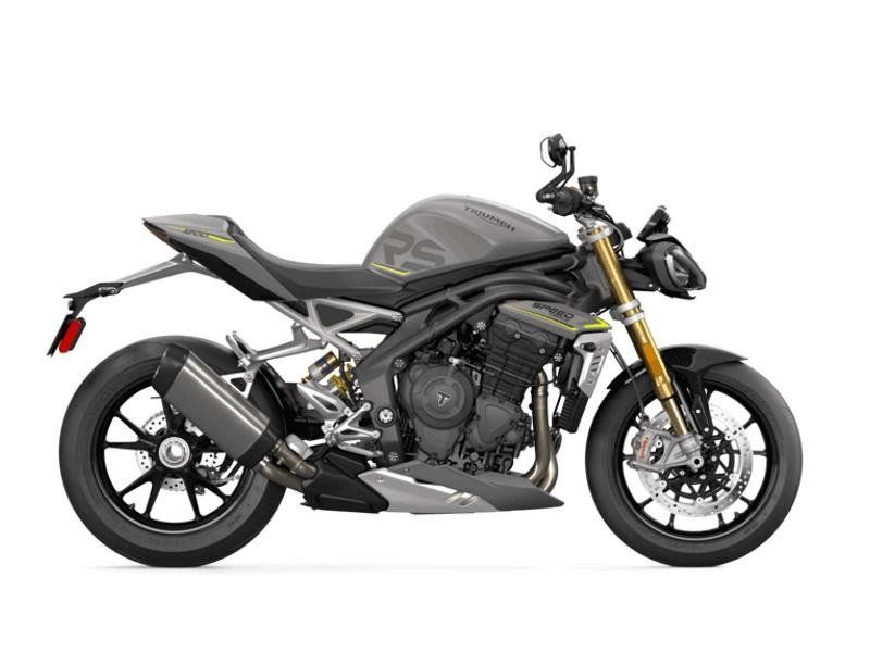 2022 Triumph Speed Triple in a Matte Silver Ice exterior color. New England Powersports 978 338-8990 pixelmotiondemo.com 
