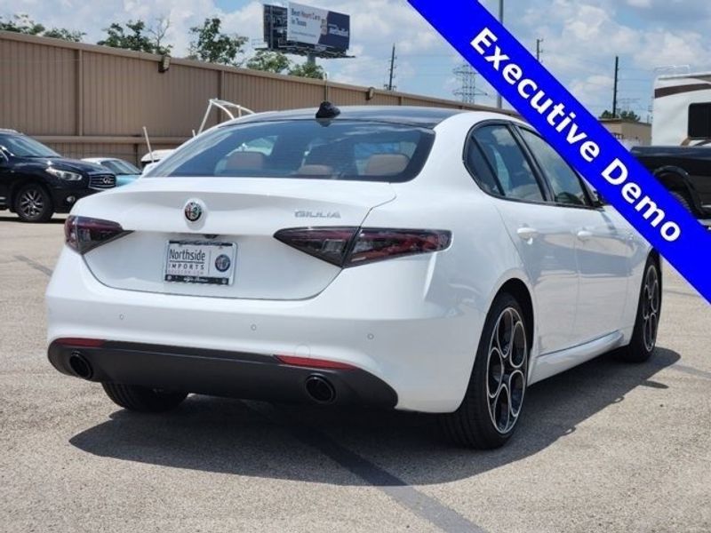 2024 Alfa Romeo Giulia Ti Rwd in a Alfa White exterior color and Saddle Browninterior. Northside Alfa Romeo of Houston 281-475-4549 alfaromeousaofnorthhouston.com 