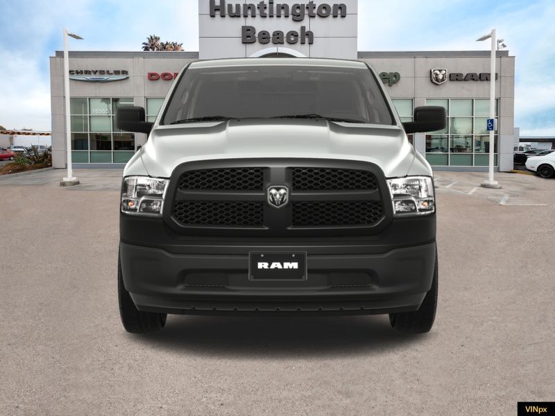 2023 RAM 1500 Classic Tradesman Crew Cab 4x4 in a Bright White exterior color and Blackinterior. BEACH BLVD OF CARS beachblvdofcars.com 