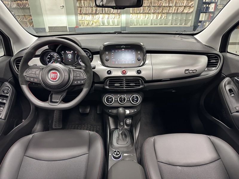 2023 Fiat 500x Sport Awd in a Nero Cinema (Black Clear Coat) exterior color and Blackinterior. Schmelz Countryside Alfa Romeo and Fiat (651) 968-0556 schmelzfiat.com 