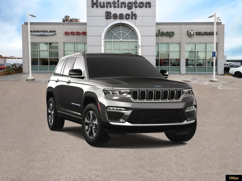 2023 Jeep Grand Cherokee 4xe Base 4x4 in a Baltic Gray exterior color and Global Blackinterior. BEACH BLVD OF CARS beachblvdofcars.com 