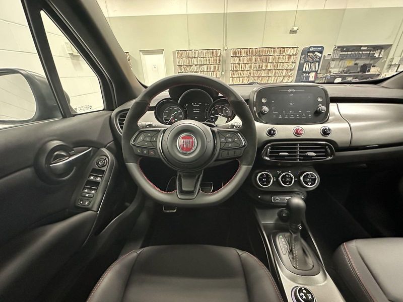 2022 Fiat 500X Sport AWD w/Sunroof in a Nero Cinema (Black Clear Coat) exterior color and Black Heated Seatsinterior. Schmelz Countryside Alfa Romeo (651) 867-3222 schmelzalfaromeo.com 