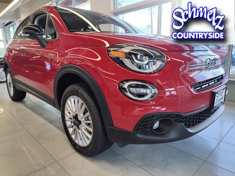 2023 Fiat 500x Pop Awd in a Passione Red exterior color and Black Heated Seatsinterior. Schmelz Countryside Alfa Romeo and Fiat (651) 968-0556 schmelzfiat.com 