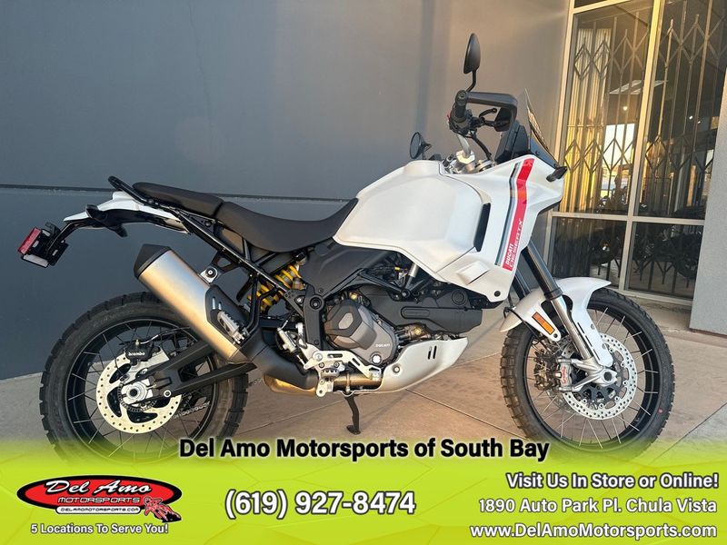 2023 Ducati Desertx  in a WHITE LIVERY exterior color. Del Amo Motorsports of South Bay (619) 547-1937 delamomotorsports.com 