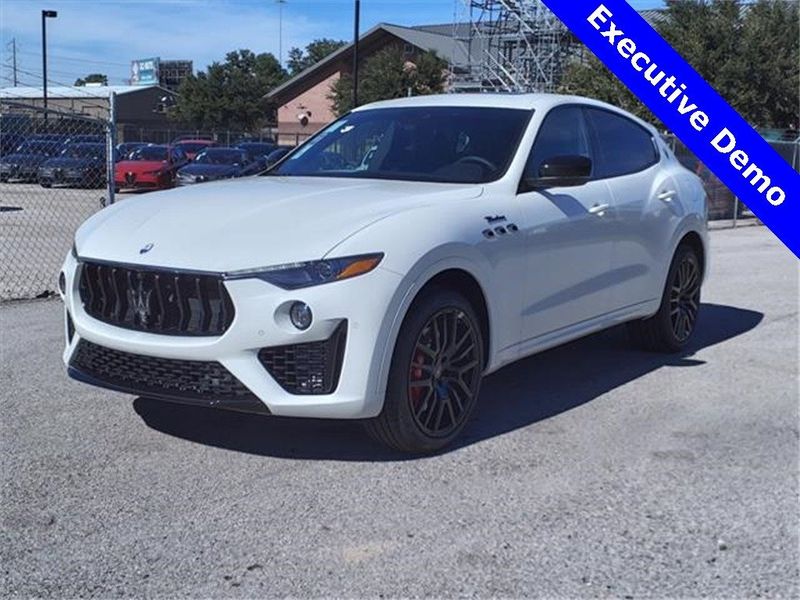 2024 Maserati Levante Modena in a White exterior color and Black/Redinterior. Northside Imports Houston 281-475-4549 northsideimportshouston.com 