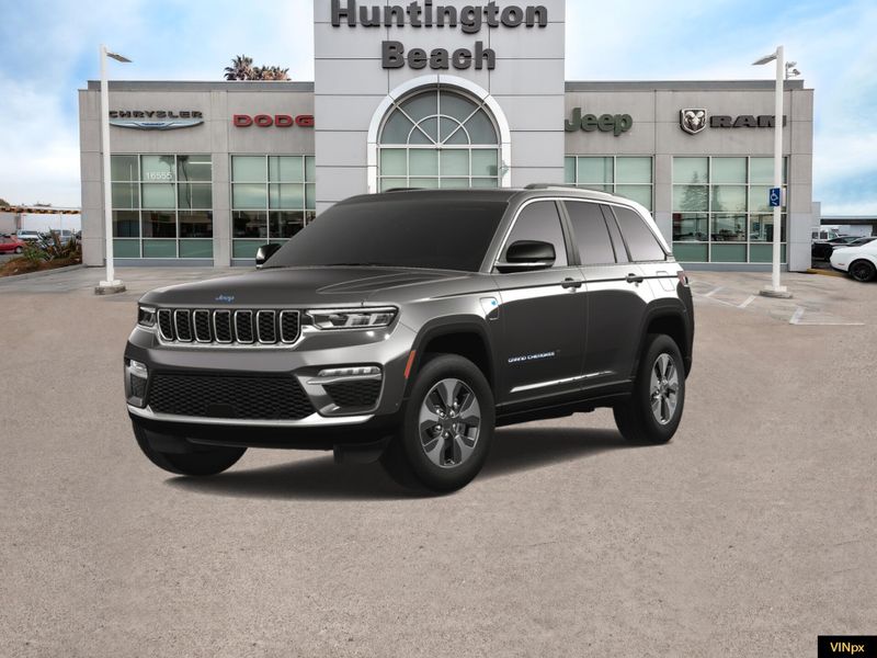2023 Jeep Grand Cherokee 4xe Base 4x4 in a Baltic Gray exterior color and Global Blackinterior. BEACH BLVD OF CARS beachblvdofcars.com 