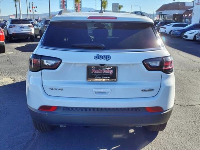 2024 Jeep Compass Latitude Lux in a Bright White Clear Coat exterior color and Blackinterior. Perris Valley Auto Center 951-657-6100 perrisvalleyautocenter.com 