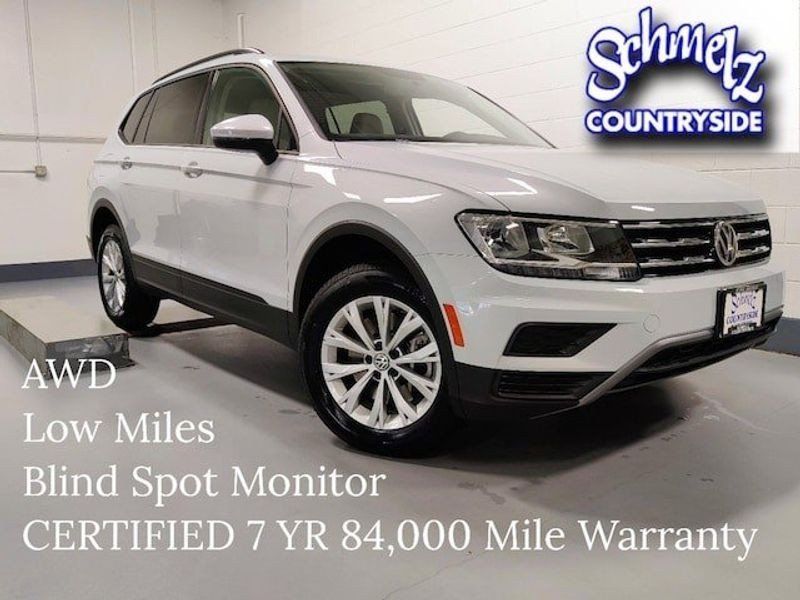 2019 Volkswagen Tiguan S 4-Motion AWD w/Driver Asst in a White Silver Metallic exterior color and Storm Grayinterior. Schmelz Countryside SAAB (888) 558-1064 stpaulsaab.com 