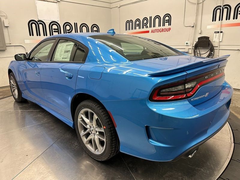 2023 Dodge Charger Gt Awd in a B5 Blue exterior color and Blackinterior. Marina Auto Group (855) 564-8688 marinaautogroup.com 