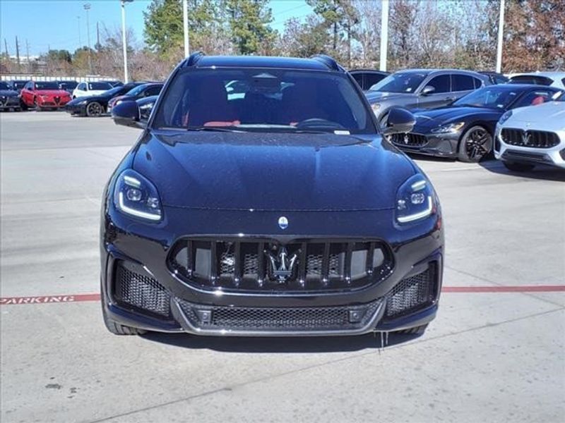 2024 Maserati Grecale Trofeo in a Black exterior color and Rosso/Rossointerior. Northside Imports Houston 281-475-4549 northsideimportshouston.com 