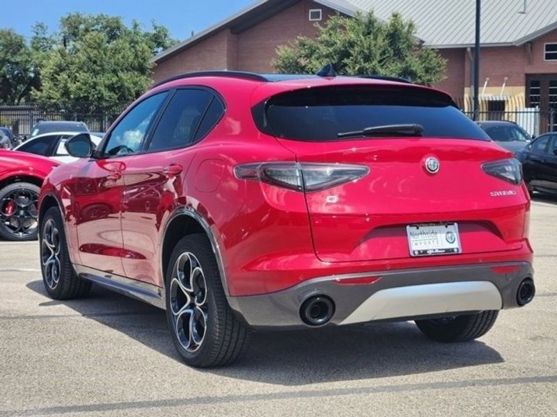 2024 Alfa Romeo Stelvio Ti Awd in a Alfa Rosso (Red) exterior color and Blackinterior. Northside Alfa Romeo of Houston 281-475-4549 alfaromeousaofnorthhouston.com 